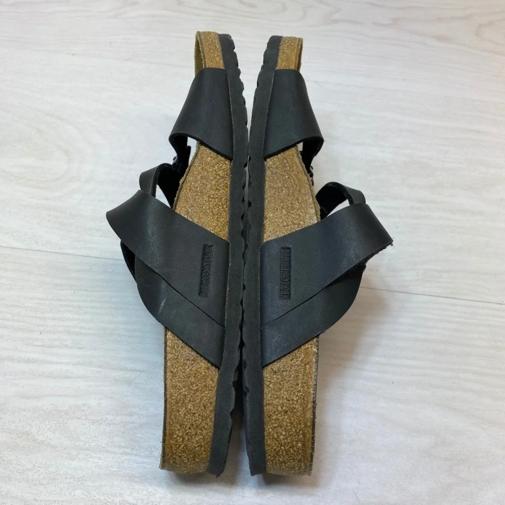Birkenstock Womens 42 Salina Slide Sandals Black Birko-Flor Cork Footbed Comfort